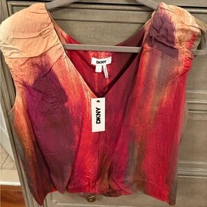 DKNY Women's Bubble Hem Crop Blouse